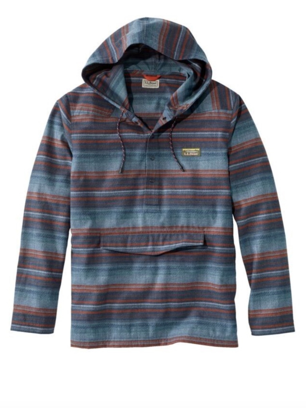 LL Bean Katahdin Performance Flannel Anorak Pullover